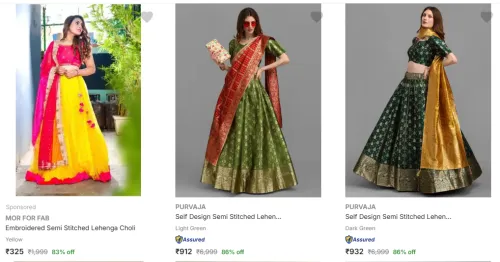 Image of Purvaja Women's Lehenga Minimum 80% Discount