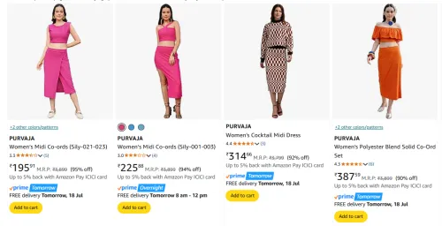 Image of PURVAJA Women's Co-ords Set at minimum 85% Discount