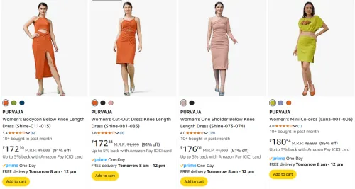 Image of Purvaja Women's Dresses at minimum 85% Discount