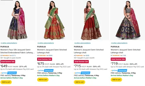 Image of PURVAJA Women's Lehenga at minimum 85% Discount