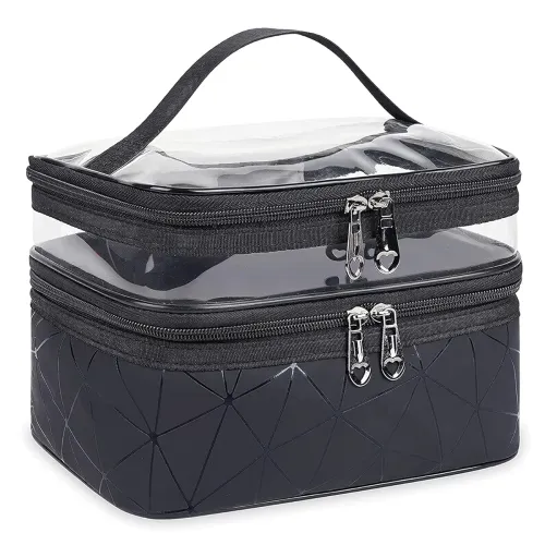 Image of House of Quirk PVC Makeup Bags Double Layer