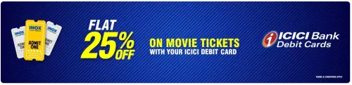 Image of PVR Cinema Offers : Flat 25% Off on Movie Tickets with ICICI Bank Debit Card