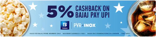 Image of PVR INOX : 5% Cashback up to ₹100 with Bajaj pay Upi (Bajaj Finserv)