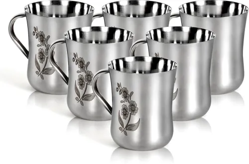Image of Q4S Pack of 6 Stainless Steel glass