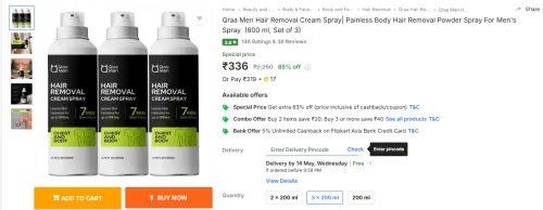 Image of Qraa Men Hair Removal Cream Spray600 ml