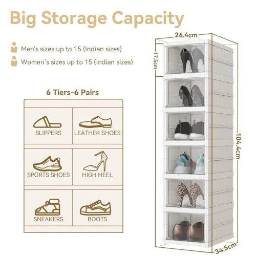 Image of Raawan 6-Tier Collapsible Shoe Rack