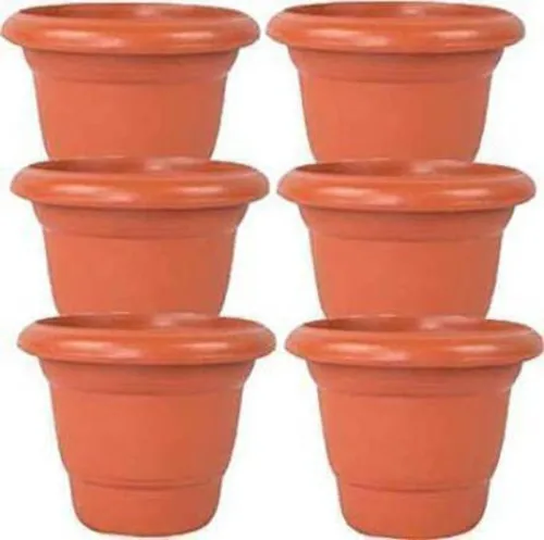 Image of Ramanuj Heavy Duty Round Gardening Flower Pots - 8 inch