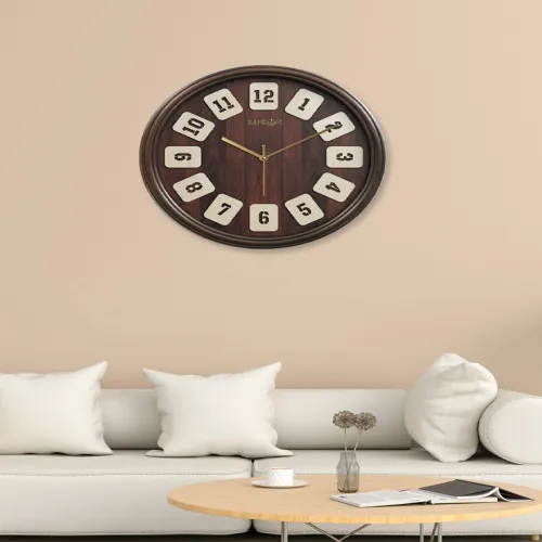 Image of Random Brown Round Analogue Wall Clock