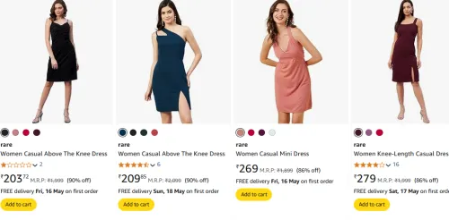 Image of rare Women's Casual Dress at Minimum 90% Discount 