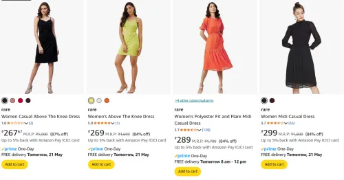 Image of Rare Women's Dresses at minimum 84% Discount