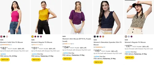 Image of Rare Women's Tops at minimum 85% Discount