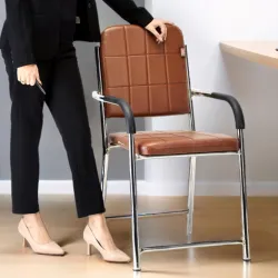 RATISON Office Chair Visitor Chair with arm Rest with Steel Frame and Cushioned seat Back