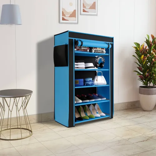 Image of Raunak plastic pipes & metal shoe stand (5 Shelves)