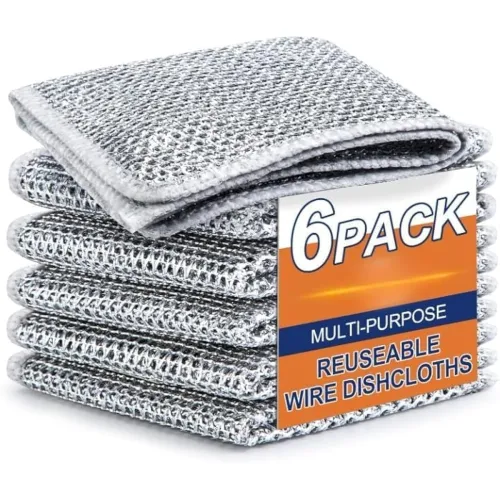 Image of Raxon Multipurpose Wire Dishwashing Rags, 6 pack.