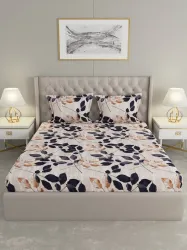 Raymond Home 110 TC Microfiber Double Floral Flat Bedsheet
