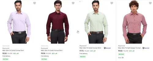 Image of Raymond Men Solid Formal Shirt @ Up to 65% Discount