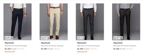 Image of Raymond Men's Formal Trousers Under ₹689
