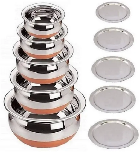 Image of RBGIIT 10-Piece Stainless Steel Copper Bottom Handi Set