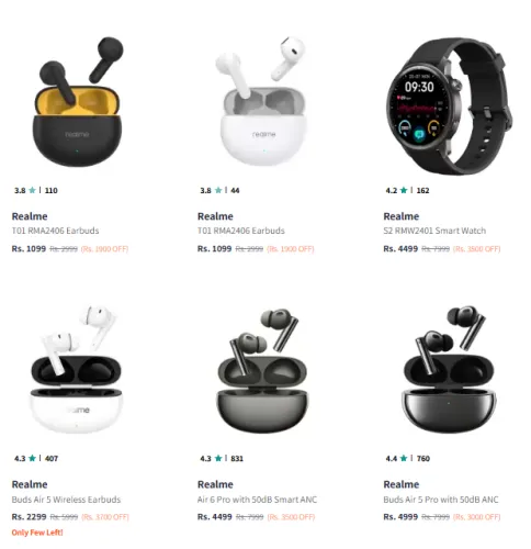 Image of Realme Brand Earbuds & Neckbands Extra 20% Discount