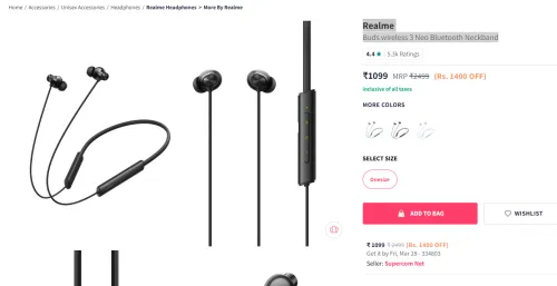 Image of Realme Buds wireless 3 Neo Bluetooth Neckband