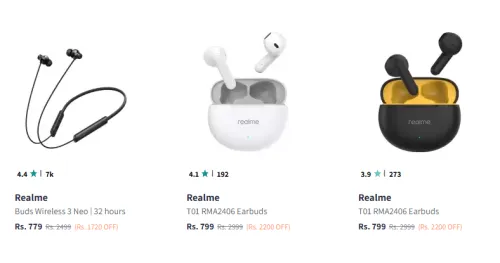 Image of Realme Buds wireless & Neckband Starting ₹779