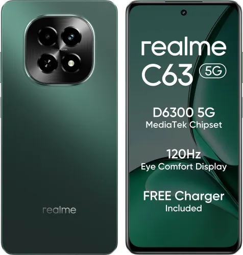 Image of realme C63 5G Charger in the Box (Forest Green, 128 GB) (4 GB RAM)