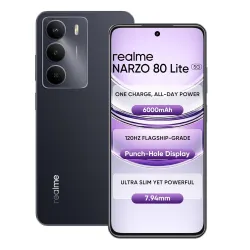 realme NARZO 80 Lite 5G (Onyx Black, 6GB+128GB) | 6000mAh Long-Lasting Battery |