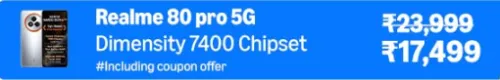 Image of realme NARZO 80 Pro 5G @ ₹17499 on Amazon Prime Day Sale