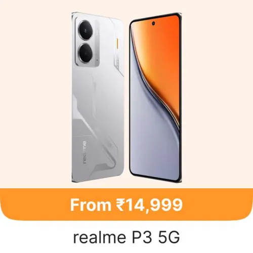 Image of Realme P3 5G Smartphones starting at ₹14999 on Flipkart GOAT Sale