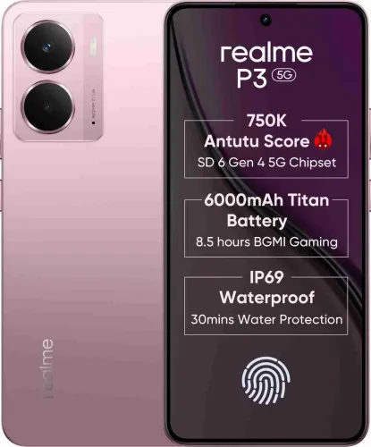 Image of realme P3 5G (Nebula Pink, 128 GB) (8 GB RAM)