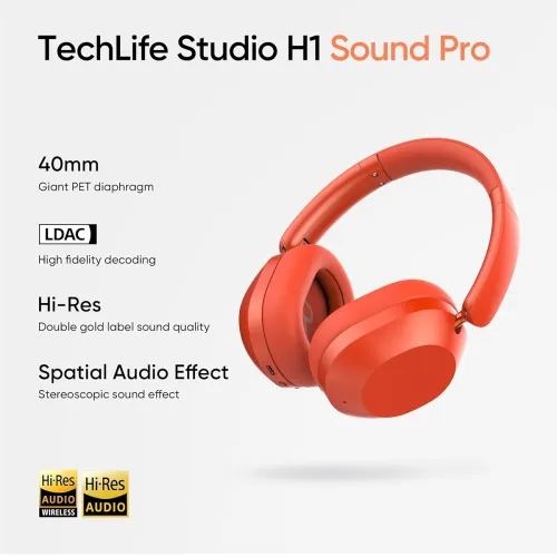 Image of realme TechLife Studio H1 Over The Ear Over Ear Wireless Headphone with 70Hours Playtime 360° Spatial Audio