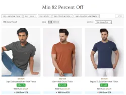 Red Tape Brand Mens T-shirt @ Minimum 82% Discount