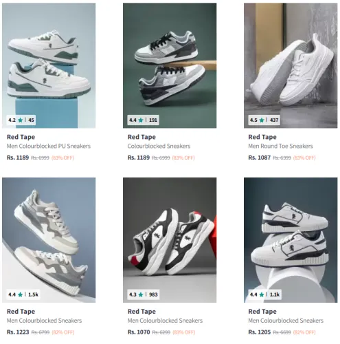 Image of Red Tape Brand Men's Sneakers @ Minimum 80% Discount