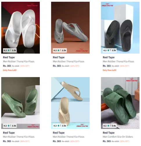 Image of Red Tape Flip Flops @ Flat 80% Discount 