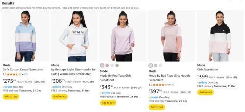 Image of Red Tape Girls Sweatshirt Starting at 90% Discount