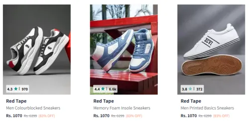 Image of Red Tape Men Colourblocked Sneakers up to 83% Discount