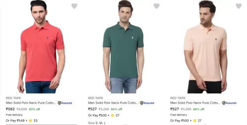 Image of RED TAPE Men Fashion Clothess Minimumn 82% Discount