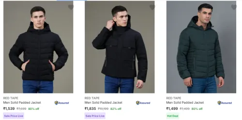 Image of Red Tape Men Fashion Jacket Minimum 80% Discount