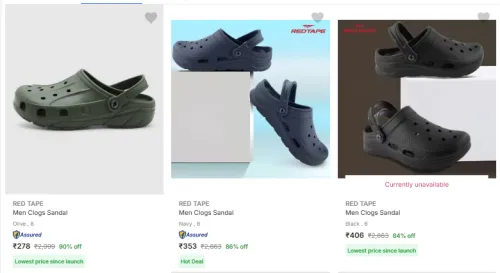 Image of Red Tape Men’s Sandals & Floaters @ Up to 91% Discount | Start ₹278