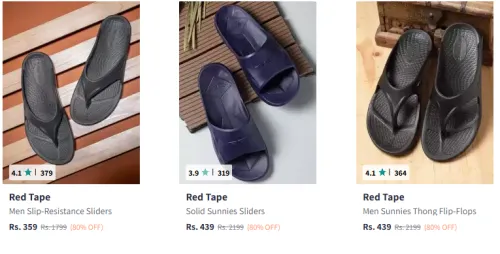 Image of Red Tape Men Slip Sliders Minimum 75% Discount