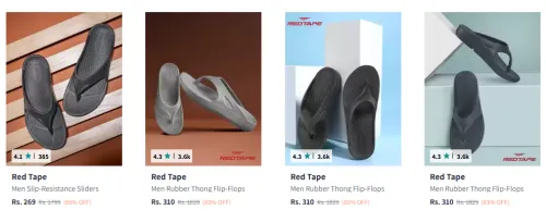 Image of Red Tape Men Slip Sliders Starting At ₹269