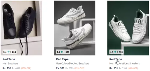 Image of Red Tape Men Solid Sneakers Starting Price @ ₹798 