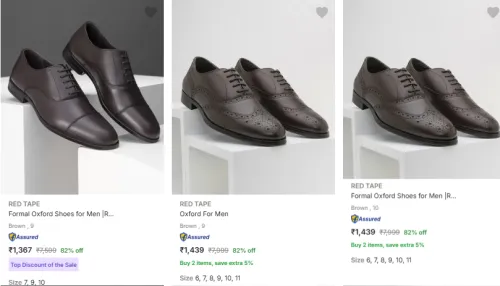 Image of Red Tape Men's Oxford Shoes at Minimum 70% Discount
