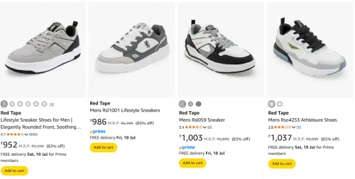 Image of Red Tape Men's Shoes at Minimum 80% Off