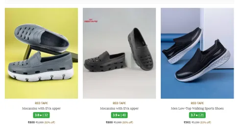 Image of RED TAPE Mocassins with EVA upper up to ₹80% Discount