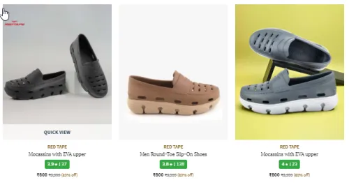 Image of RED TAPE Mocassins with EVA upper up to ₹80 Discount