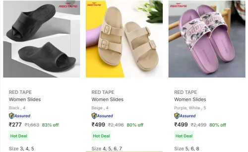 Image of Red Tape Women Fashion Slides Starting @ ₹277