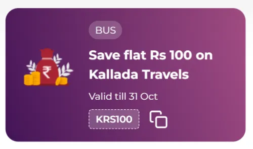 Image of RedBus Coupon: Save Extra ₹100 on Kallada Travels Bus Tickets