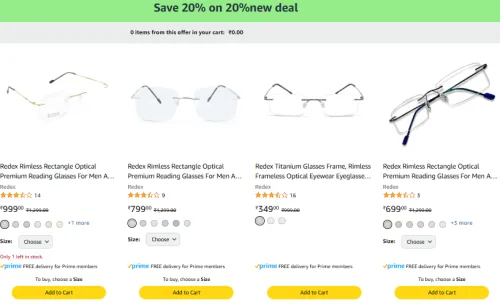 Image of Redex Brand Glasses @ Start ₹279 