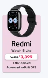 Redmi Watch 5 Lite @ ₹3399 on Amazon Prime Day Sale